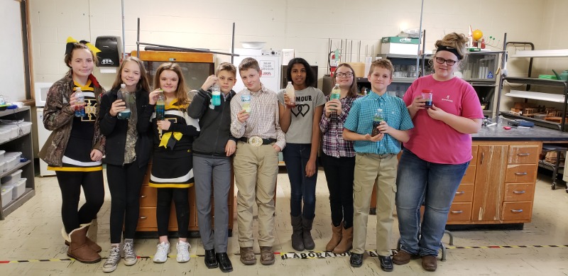 7th Grade students create density columns